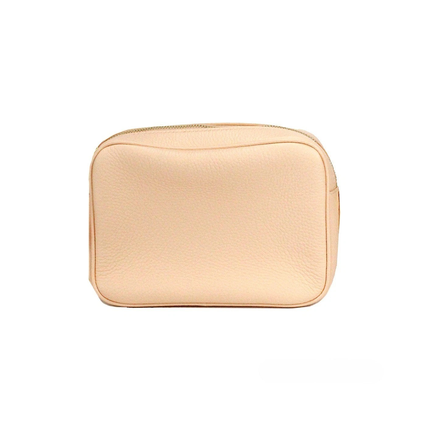 Sac à bandoulière compact Burberry en cuir grainé rose pêche avec logo de marque, idéal pour appareil photo et accessoires.