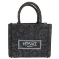 Sac à main femme Versace 'Extra Small Athena' noir, sac de shopping élégant avec logo emblématique, vue de face.