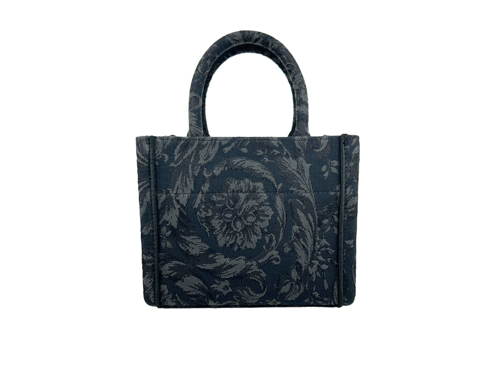 Sac à provisions pour femmes Versace 'Extra Small Athena' noir, sac de shopping élégant avec logo de la marque.