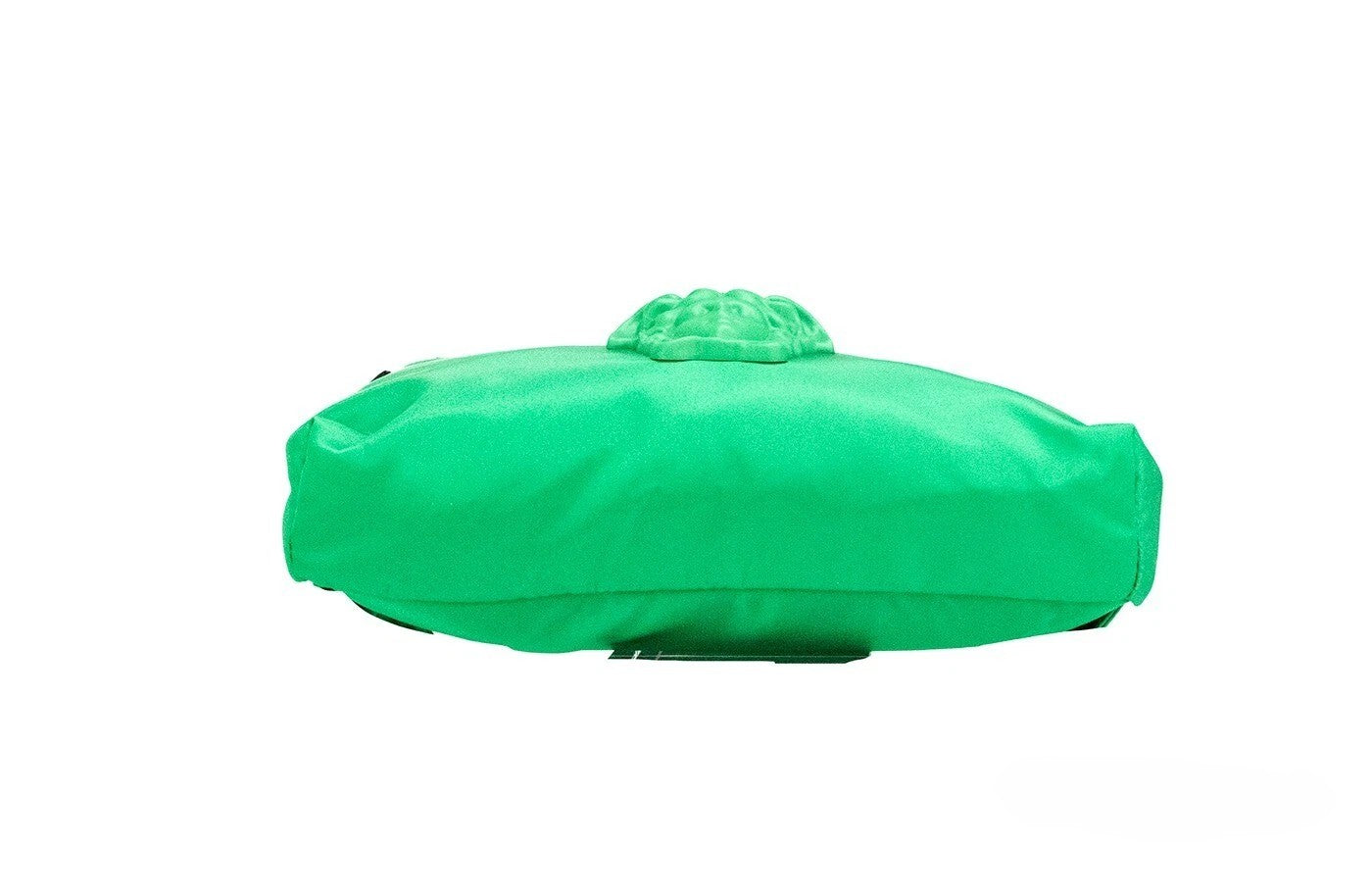 Sac banane Versace en nylon vert brillant avec logo Medusa, poche fanny pack élégante et compacte.