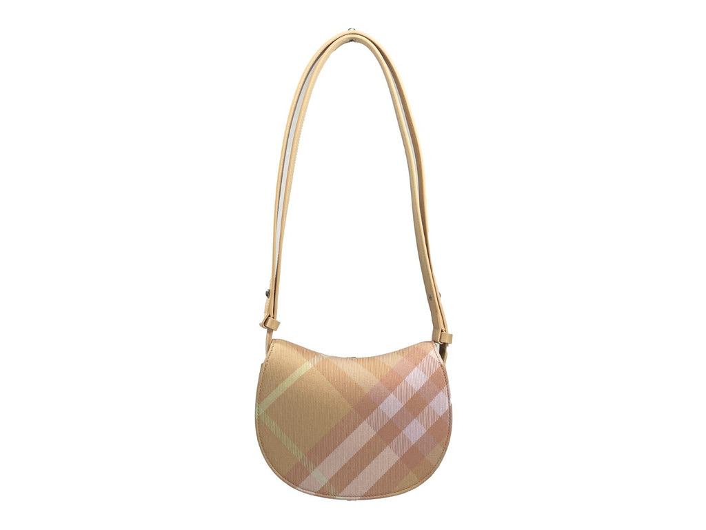 Sac à bandoulière Burberry Mini Check Rocking Horse avec motif à carreaux et détails en cuir, élégant et compact.