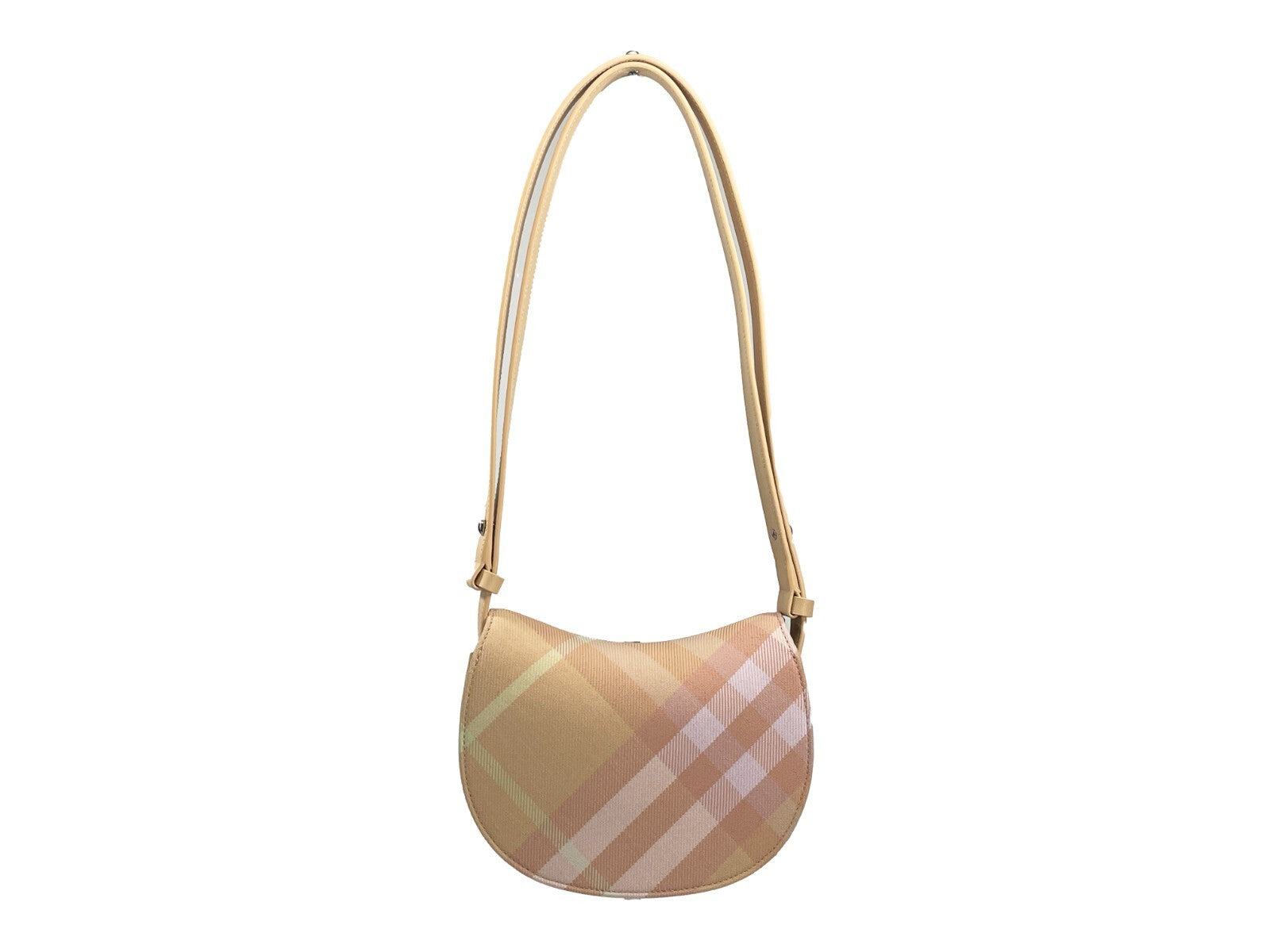 Sac à bandoulière Burberry Mini Check Rocking Horse avec motif à carreaux et détails en cuir, élégant et compact.