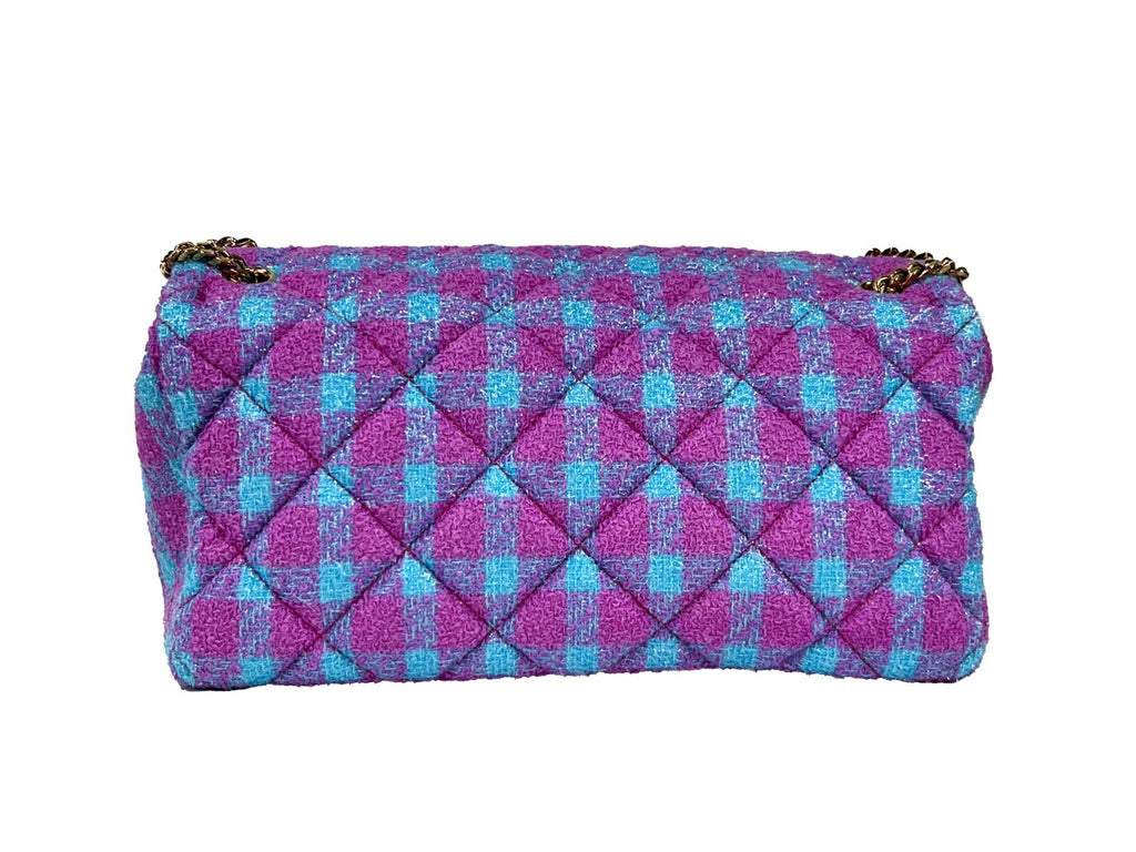 Sac à bandoulière en laine et lurex Versace de taille moyenne, design élégant avec détails stylés et logo distinctif.