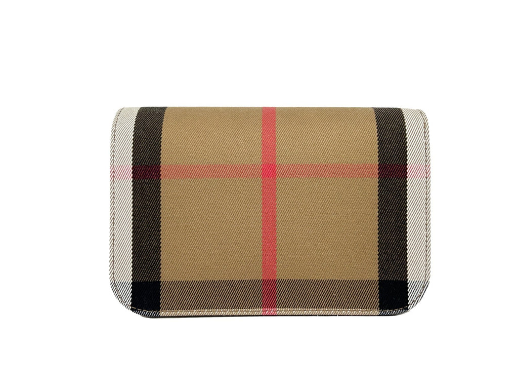 Sac à bandoulière en cuir noir Burberry Madison Check avec logo emblématique et poche zippée, pour un style élégant et pratique.