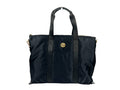 Sac à main Tote La Medusa en nylon noir de Versace, avec logo et design élégant, visible sur l'image.