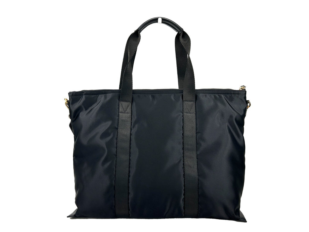 Sac à bandoulière en nylon noir Versace La Medusa avec logo emblématique, style élégant et moderne.