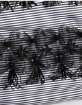 Pantalon à rayures noires et gris avec embellissements Dolce & Gabbana, pantalon élégant en tissu à pinstripes.