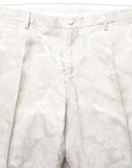 Pantalon homme Dolce & Gabbana blanc à fleurs, style formel, élégant pantalon de costume pour hommes.