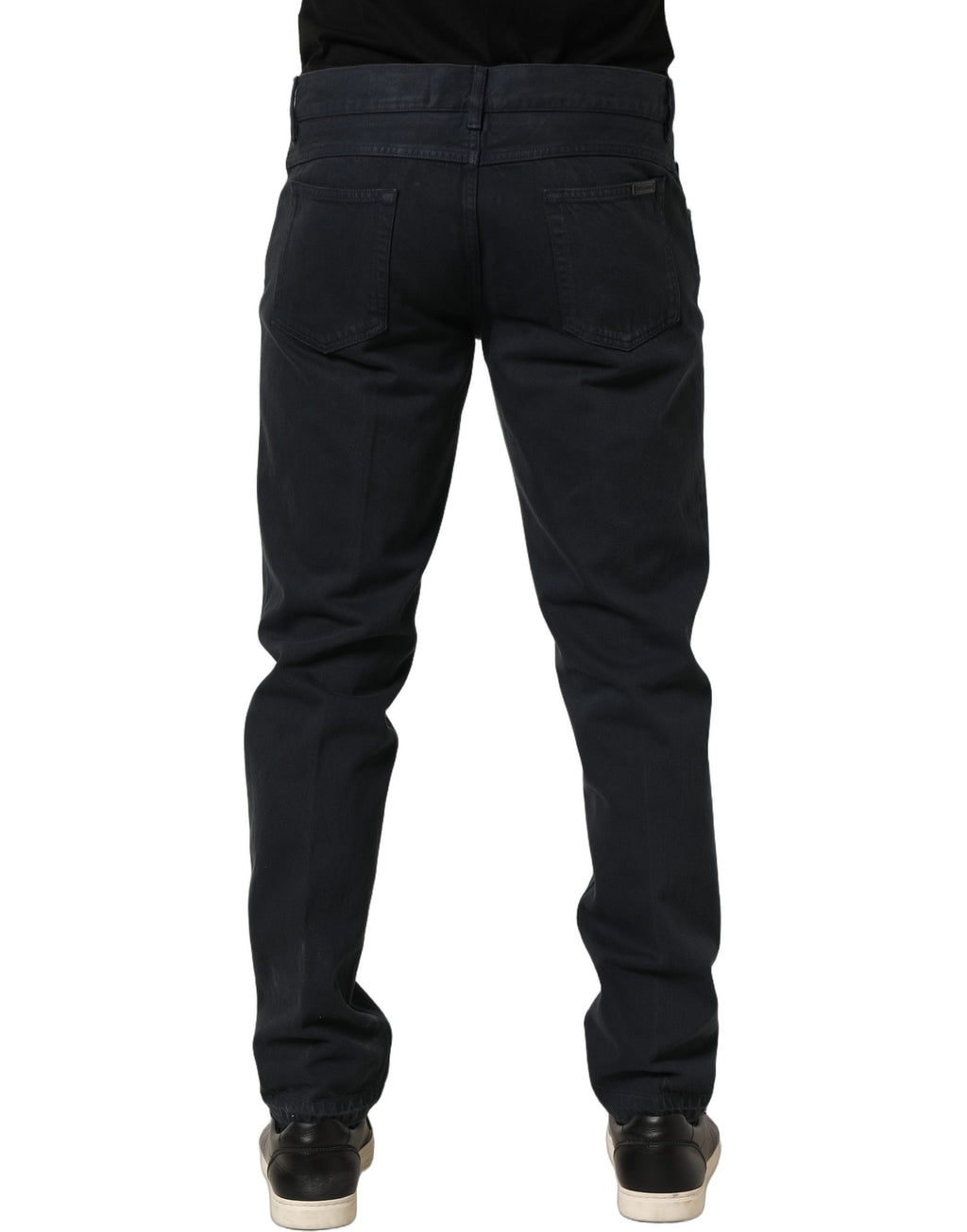Jeans homme Dolce & Gabbana en coton noir, coupe skinny, taille mi-hauteur, denim ajusté et tendance.