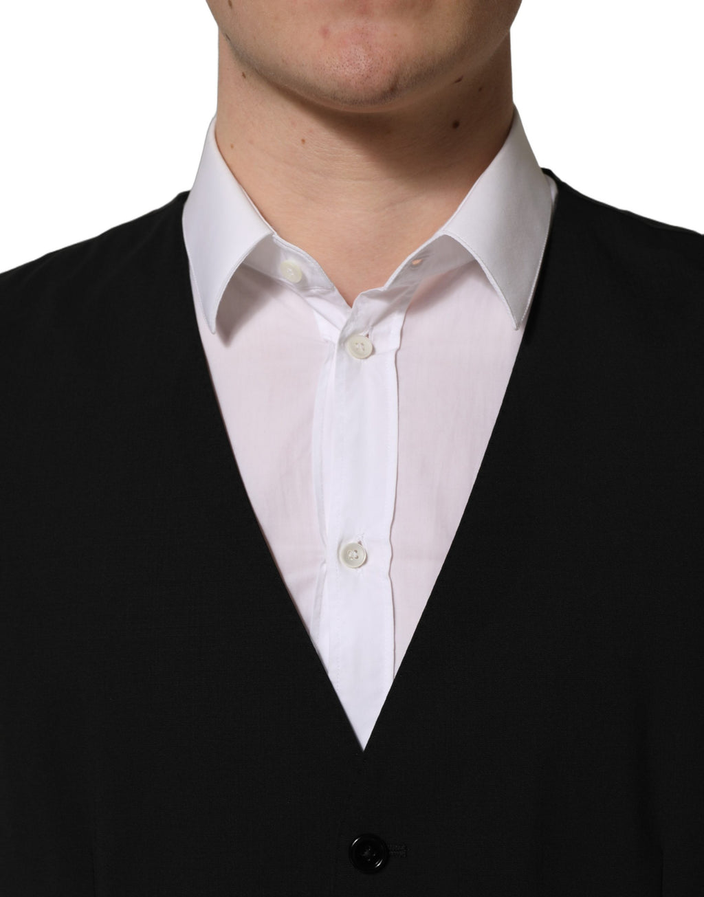 Costume homme Dolce & Gabbana en laine noire, costume trois pièces ajusté pour occasions formelles, élégant et sophistiqué.