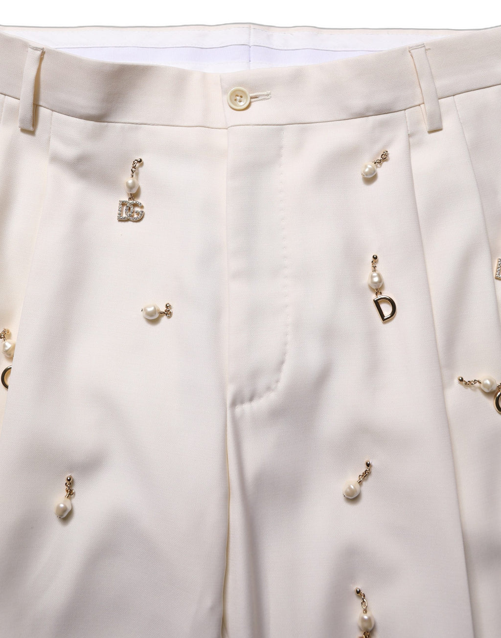 Costume homme Dolce & Gabbana en laine blanche, costume deux pièces ajusté pour occasions formelles, vue de devant