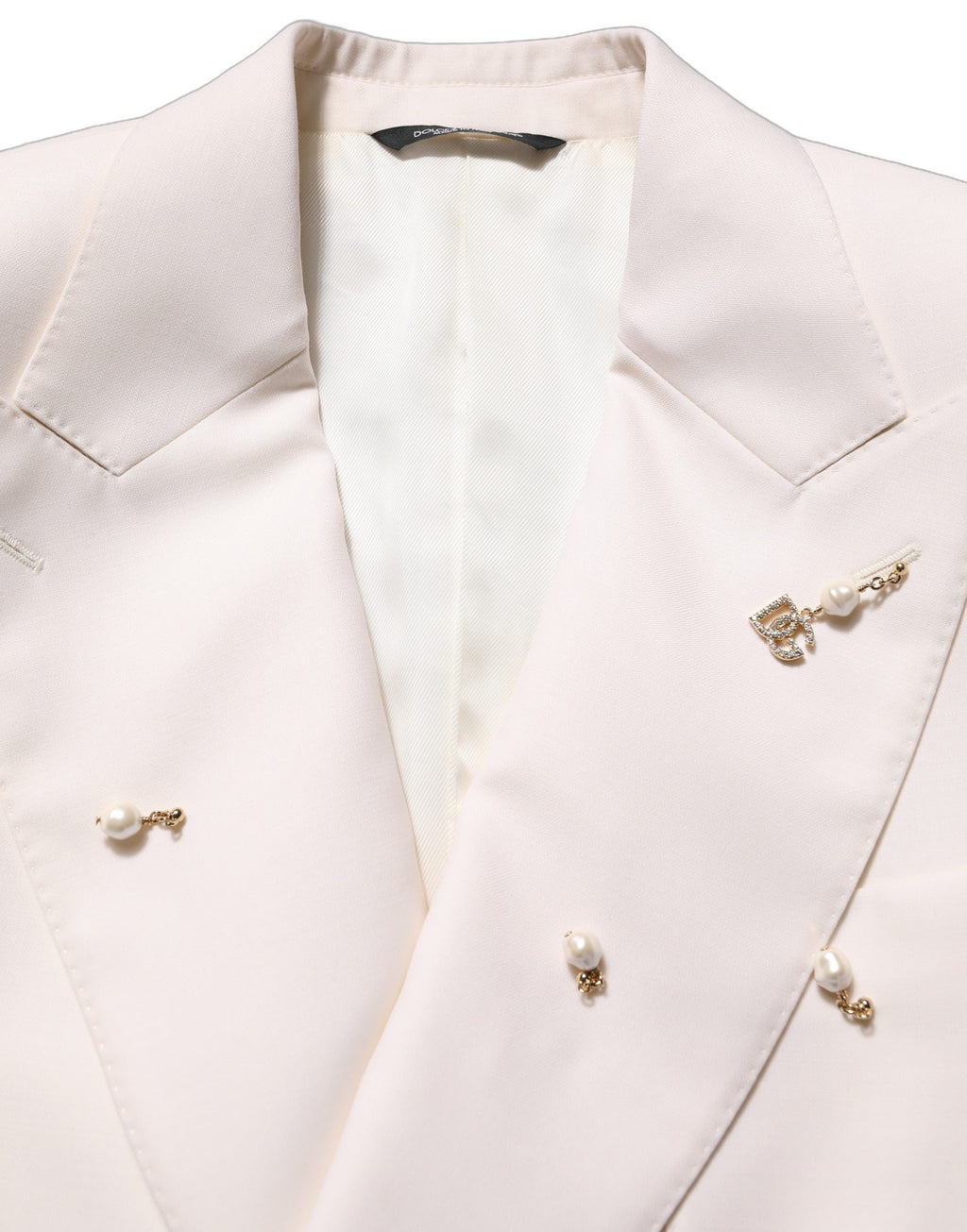 Costume homme Dolce & Gabbana en laine blanche, costume deux pièces ajusté pour occasions formelles, style élégant et moderne