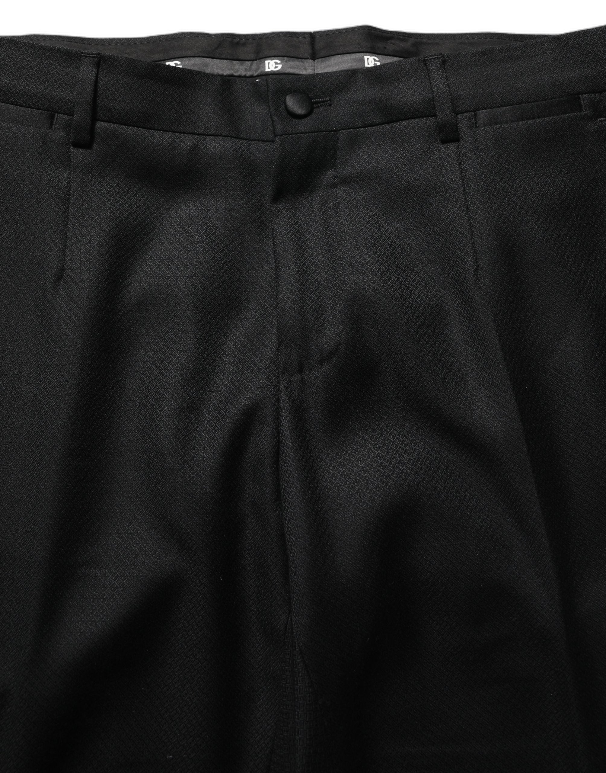 Costume homme noir en laine Dolce & Gabbana, costume deux pièces ajusté et élégant pour occasions formelles.