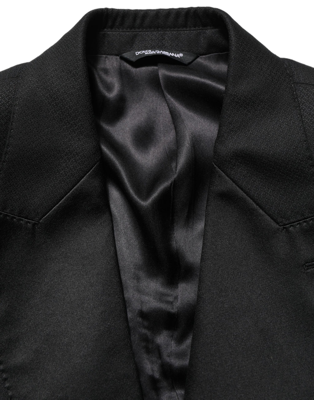 Costume homme Dolce & Gabbana en laine noire, costume deux pièces ajusté, parfait pour occasions formelles.