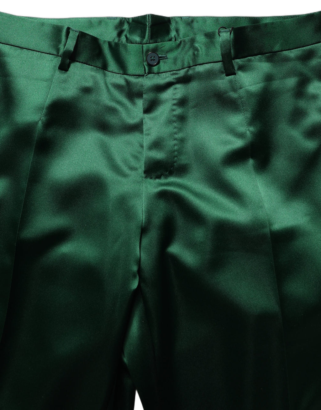 Pantalon de costume vert foncé Dolce & Gabbana à jambes fuselées, style élégant et moderne pour femme.