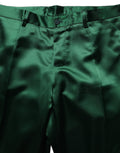 Pantalon de costume vert foncé Dolce & Gabbana à jambes fuselées, style élégant et moderne pour femme.