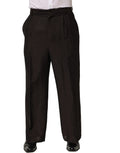 Pantalon homme en lin marron Dolce & Gabbana, coupe droite, style élégant et confortable.