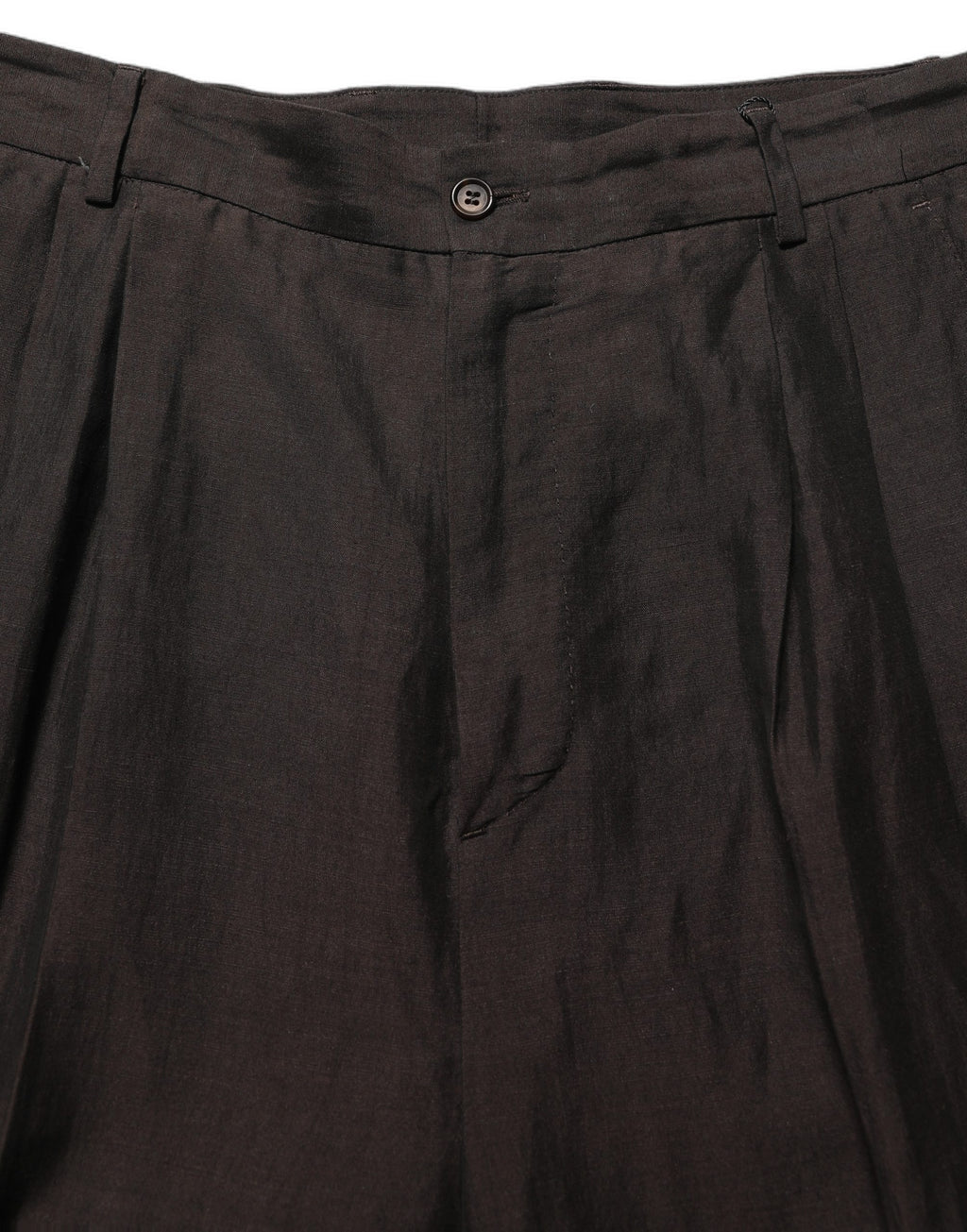Pantalon homme Dolce & Gabbana en lin marron, coupe droite, style pantalon de costume élégant.