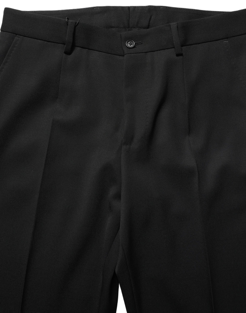 Pantalon homme en laine noire Dolce & Gabbana, coupe tapered, pantalon de costume élégant et sophistiqué.