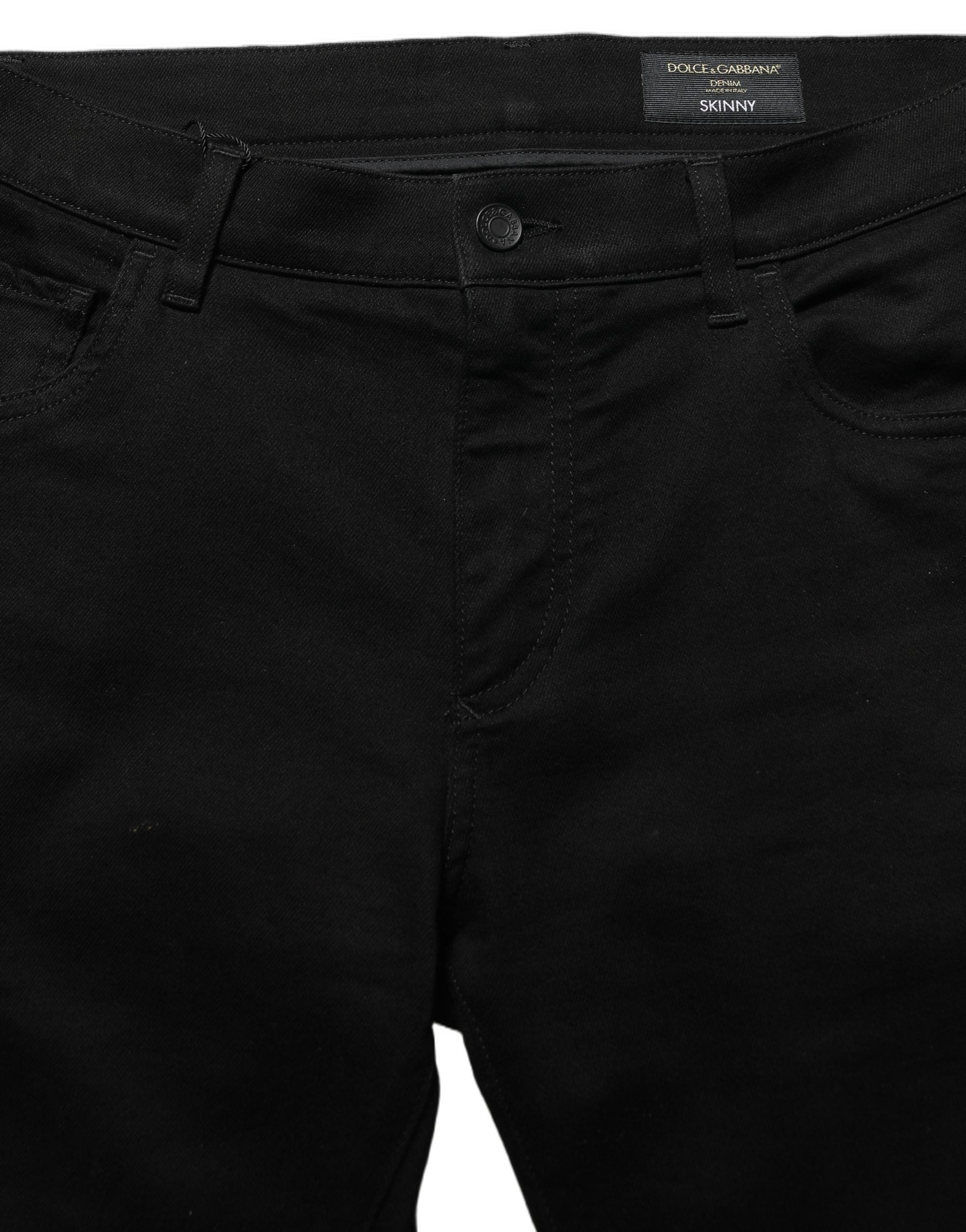 Jeans skinny en coton stretch noir pour homme de Dolce & Gabbana, coupe ajustée et style moderne.