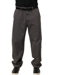Pantalon homme Dolce & Gabbana gris foncé, taille moyenne, coupe droite, style élégant et classique.