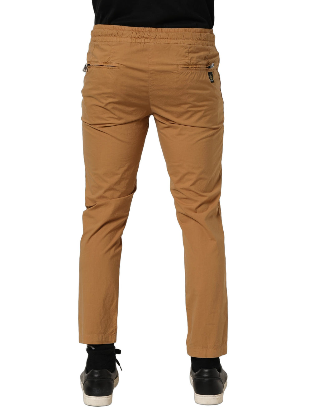 Pantalon jogging Dolce & Gabbana marron slim taille moyenne en tissu doux, ajusté et confortable pour un style décontracté.