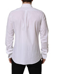Chemise homme blanche Dolce & Gabbana MARTINI à manches longues, élégante et sophistiquée, vue de face.