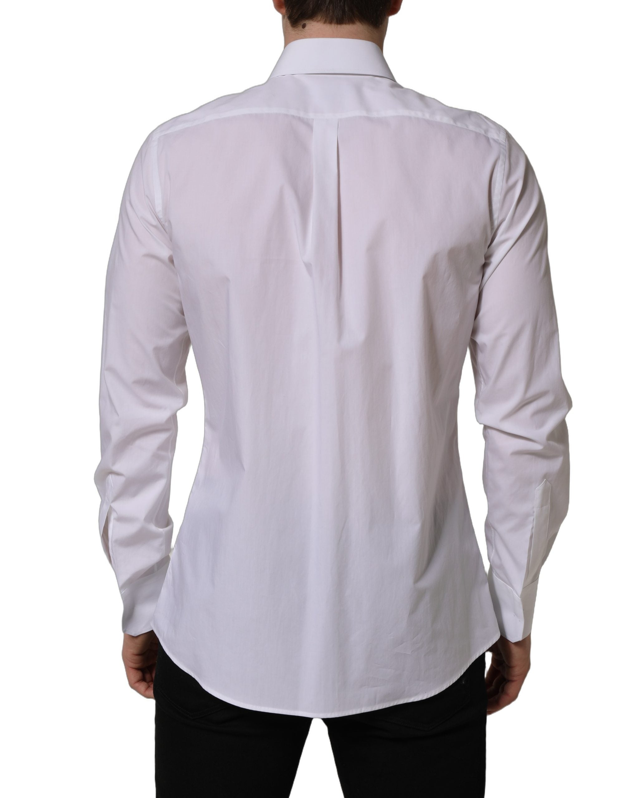 Chemise blanche à manches longues Dolce & Gabbana MARTINI pour homme, style élégant et classique.