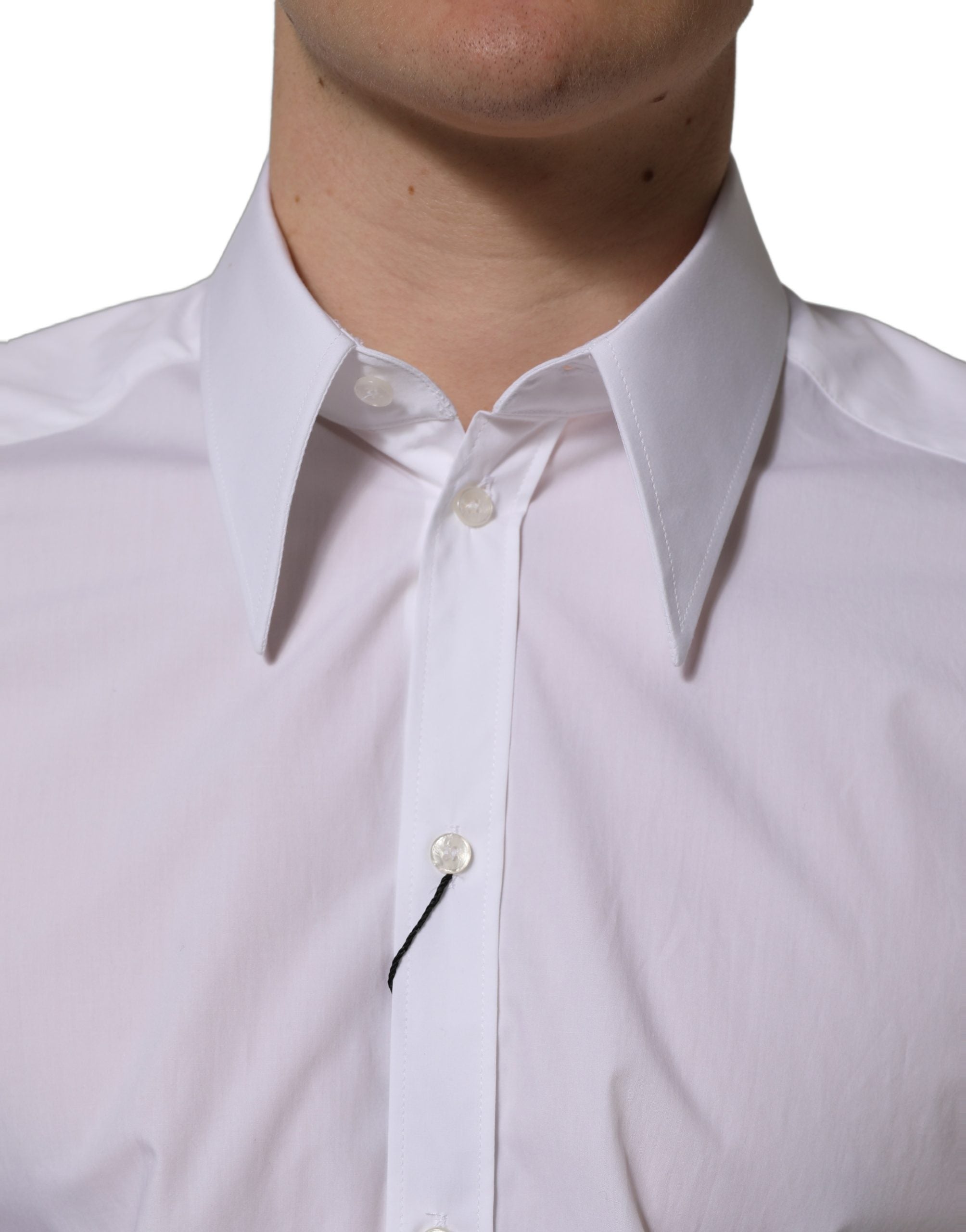 Chemise homme blanche Dolce & Gabbana MARTINI à manches longues, style élégant et sophistiqué, tissu de haute qualité.
