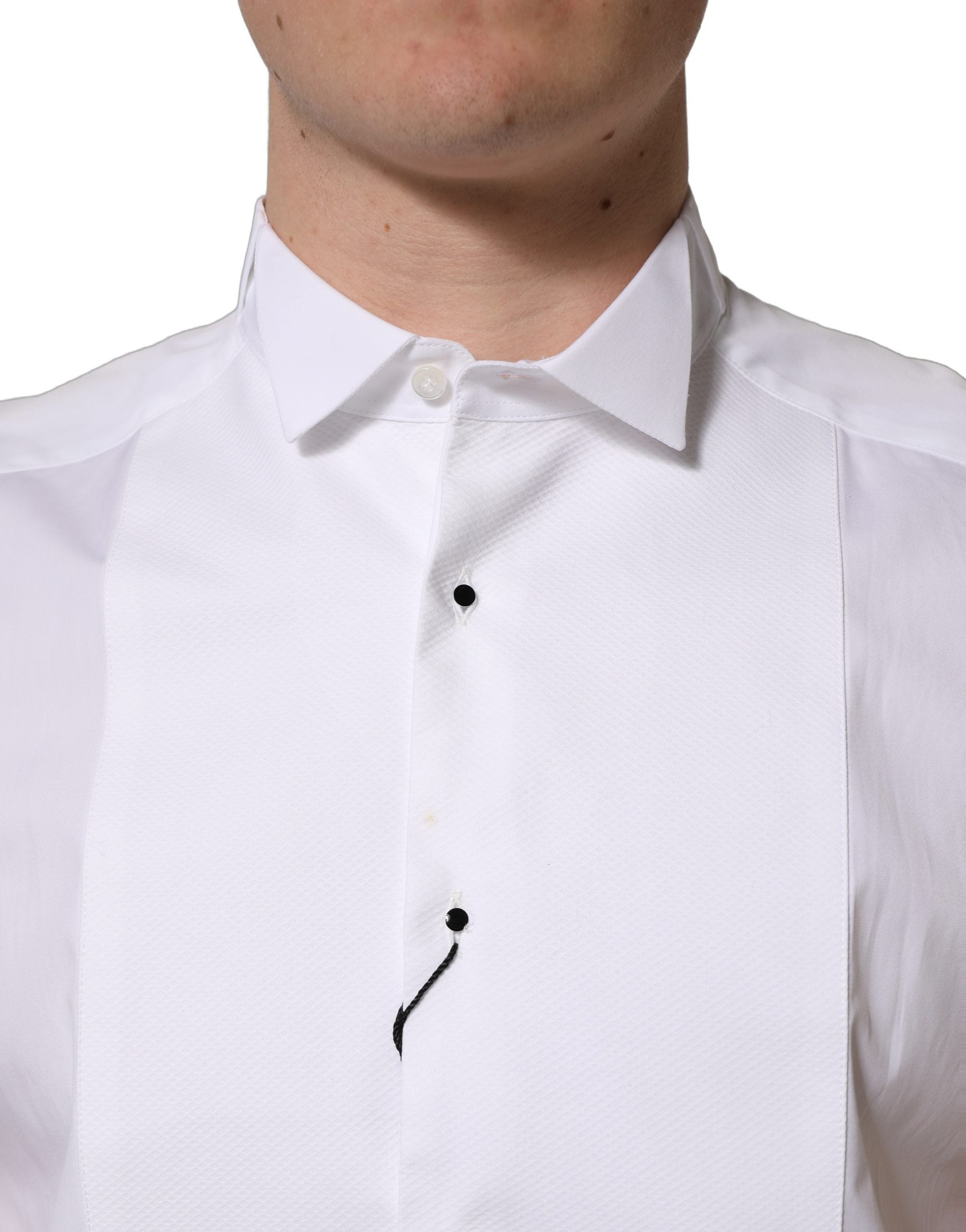 Chemise homme sans manches blanche Dolce & Gabbana en coton avec motif Martini, élégante et sophistiquée.