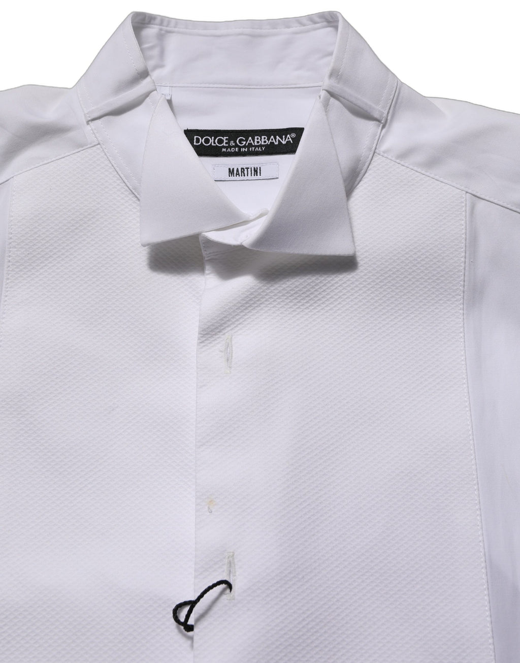 Chemise homme sans manches Dolce & Gabbana en coton blanc, style Martini, élégante et ajustée.