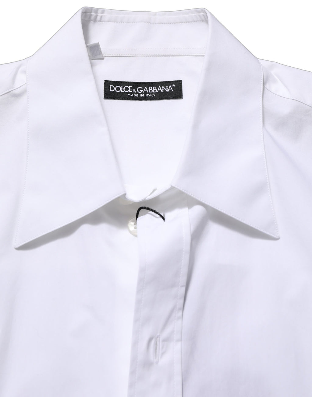 Chemise blanche en coton sans manches de costume Dolce & Gabbana, élégante et raffinée, vue de face.