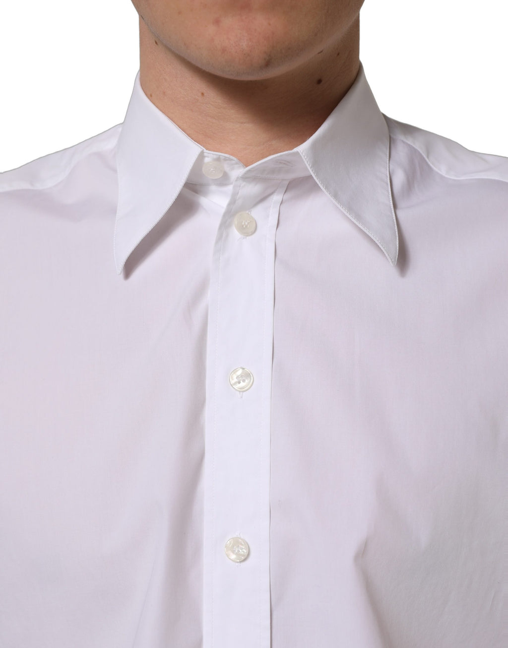 Chemise blanche en coton sans manches de costume Dolce & Gabbana, élégante et raffinée, vue de face.