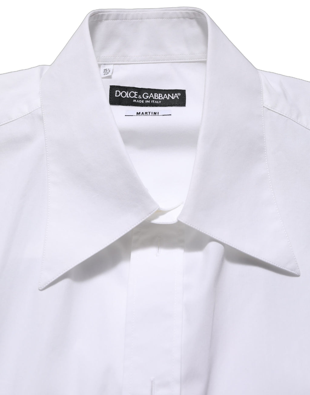 Chemise formelle sans manches Dolce & Gabbana en coton blanc, élégante et sophistiquée, vue de face.
