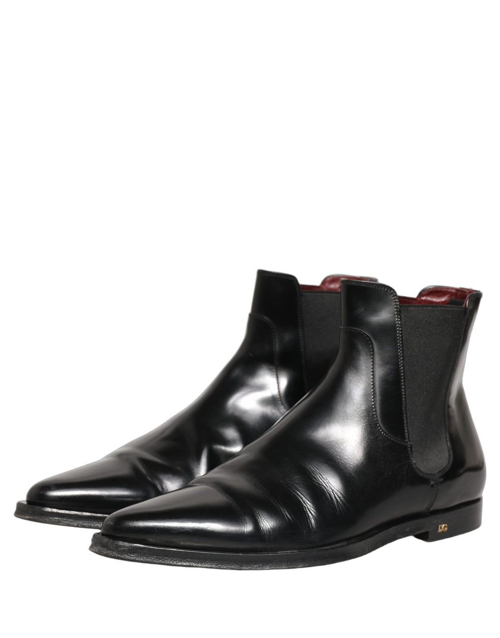 Chaussures bottines Chelsea noires pour homme de Dolce & Gabbana, slip-on, style élégant et moderne avec finition en cuir.