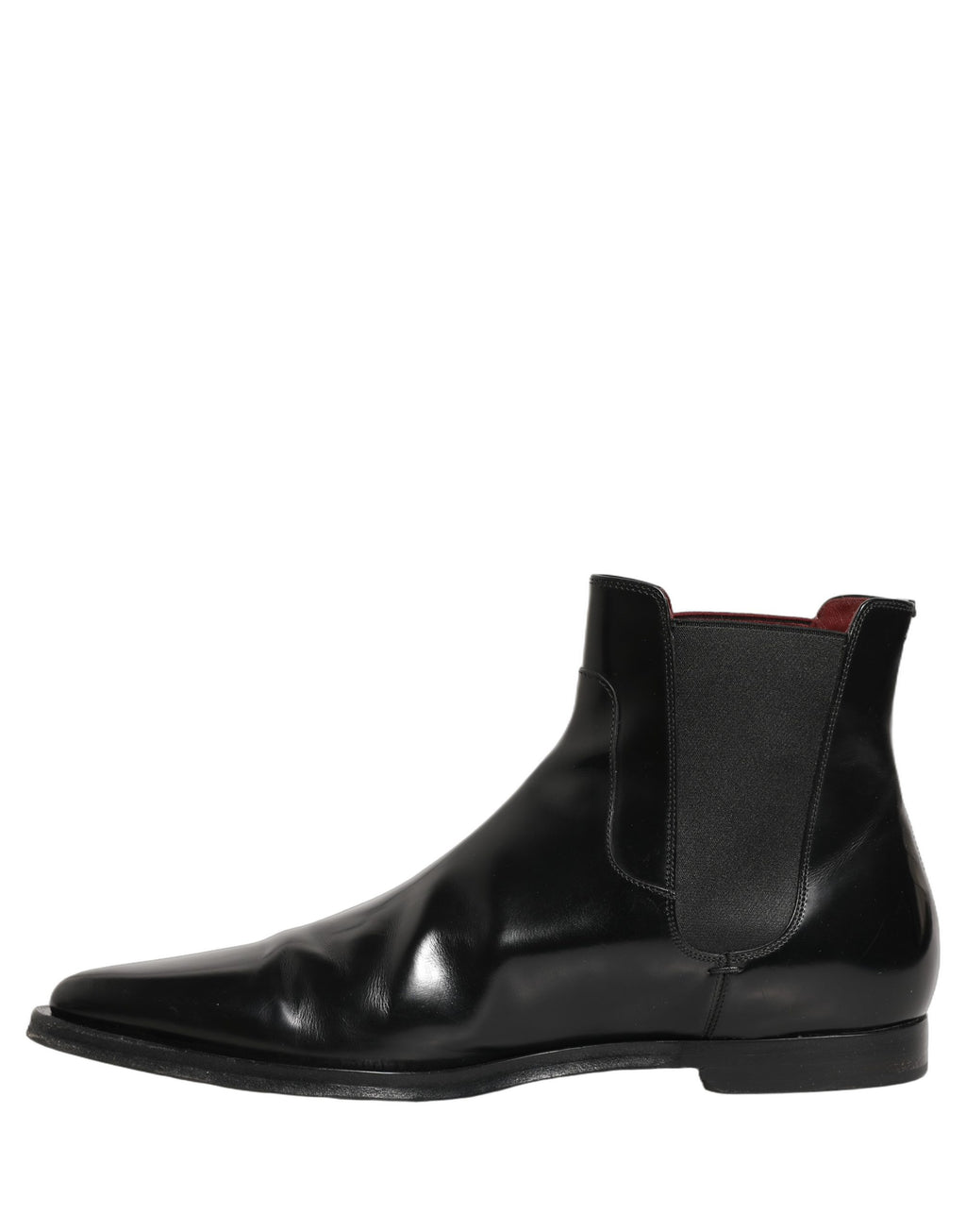 Bottes Chelsea noires pour homme de Dolce & Gabbana, chaussures à enfiler et semelle en cuir.