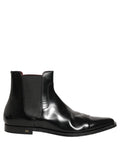Bottines Chelsea noires pour homme de Dolce & Gabbana, chaussures slip-on élégantes à la cheville.
