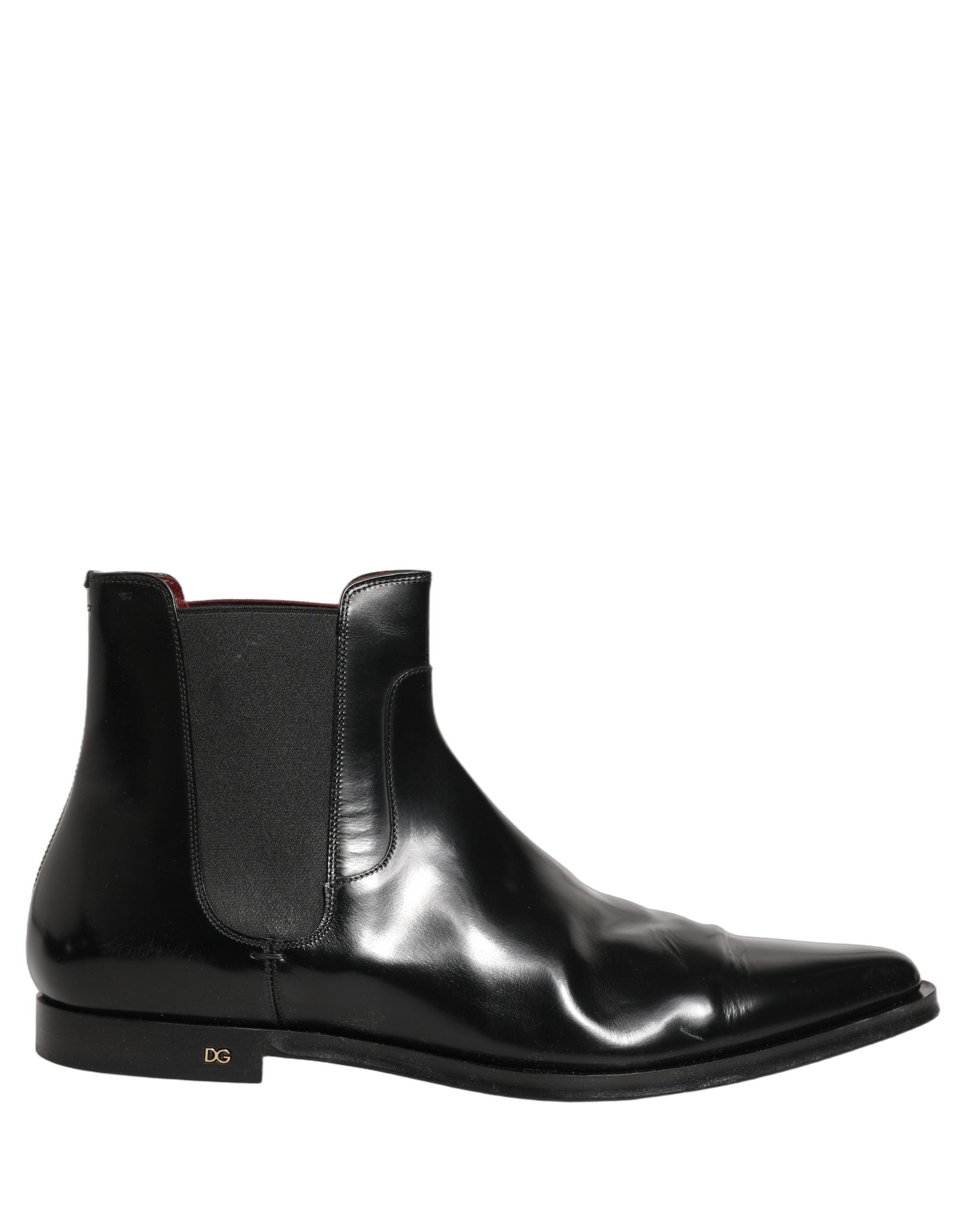 Bottines Chelsea noires pour homme de Dolce & Gabbana, chaussures slip-on élégantes à la cheville.