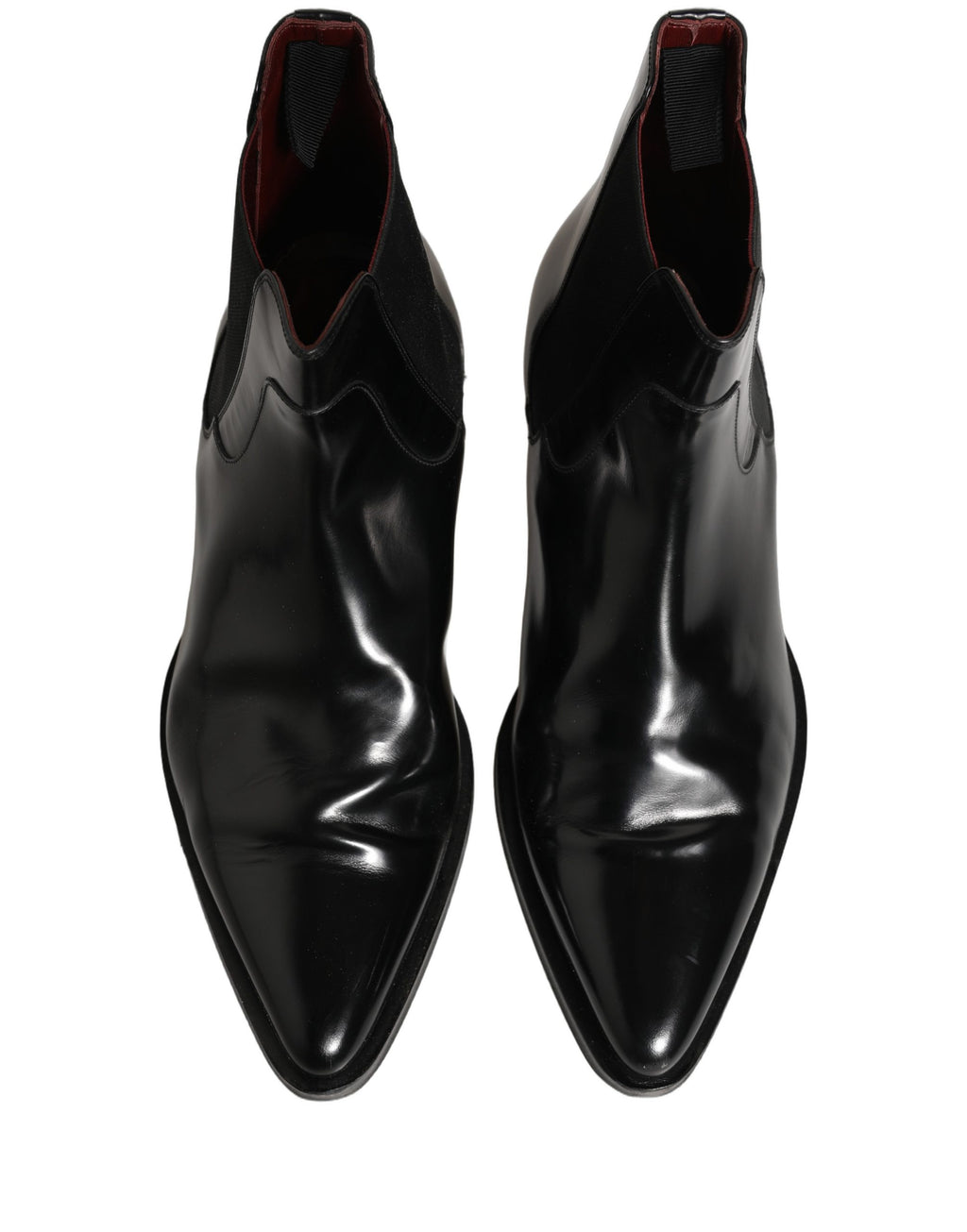 Chaussures bottines Chelsea noires pour homme de Dolce & Gabbana, slip-on, en cuir élégantes et modernes.