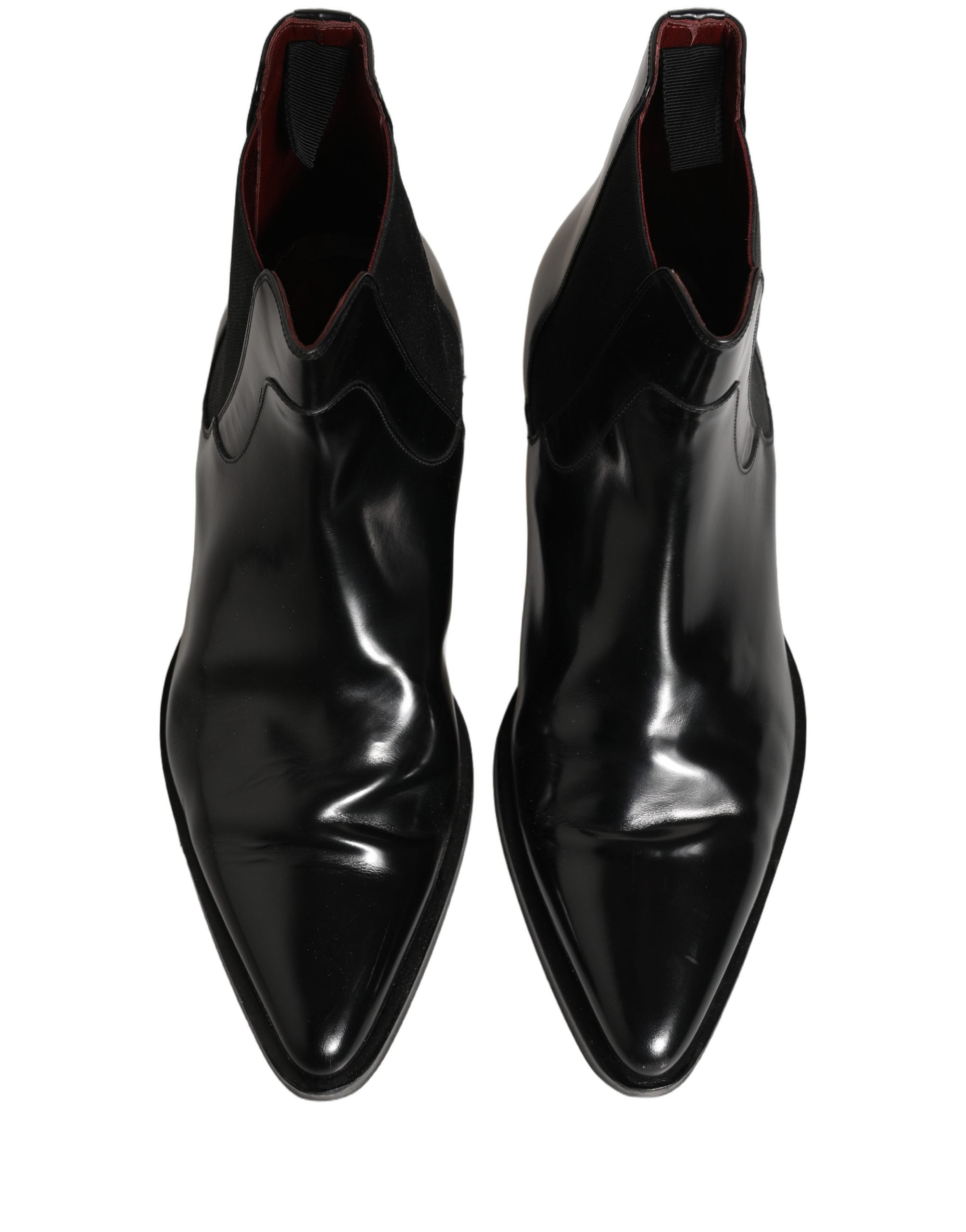 Chaussures bottines Chelsea noires pour homme de Dolce & Gabbana, slip-on, en cuir élégantes et modernes.