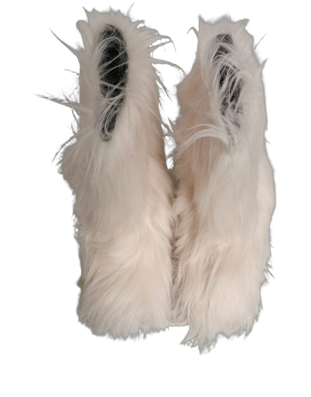 Bottes mi-mollet en fausse fourrure blanche pour hommes de Dolce & Gabbana, élégantes et confortables.