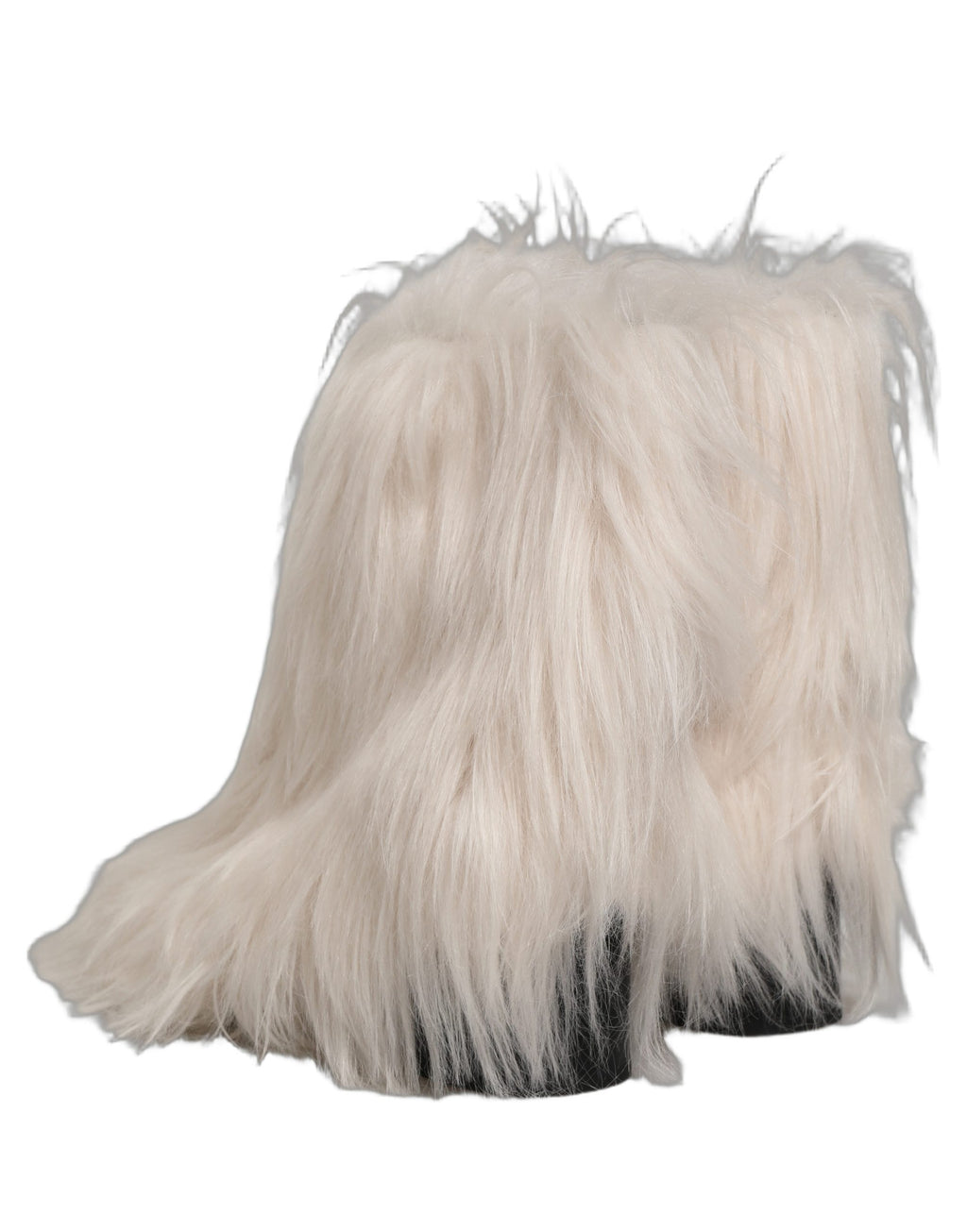 Bottes hommes en fausse fourrure blanche mi-mollet de Dolce & Gabbana, chaussures élégantes et confortables.