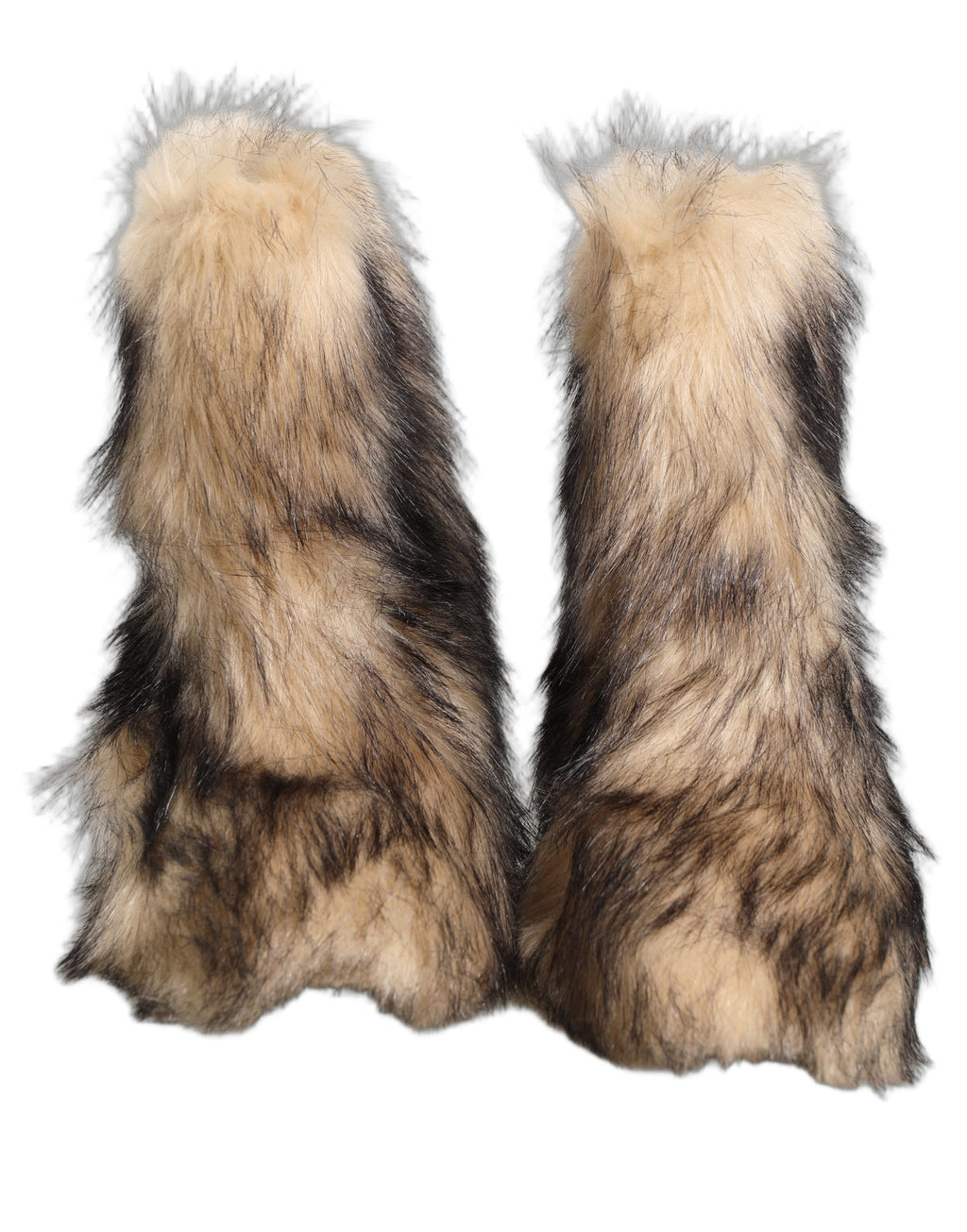 Bottes pour hommes Dolce & Gabbana en fausse fourrure marron mi-mollet, chaussures élégantes et chaudes.