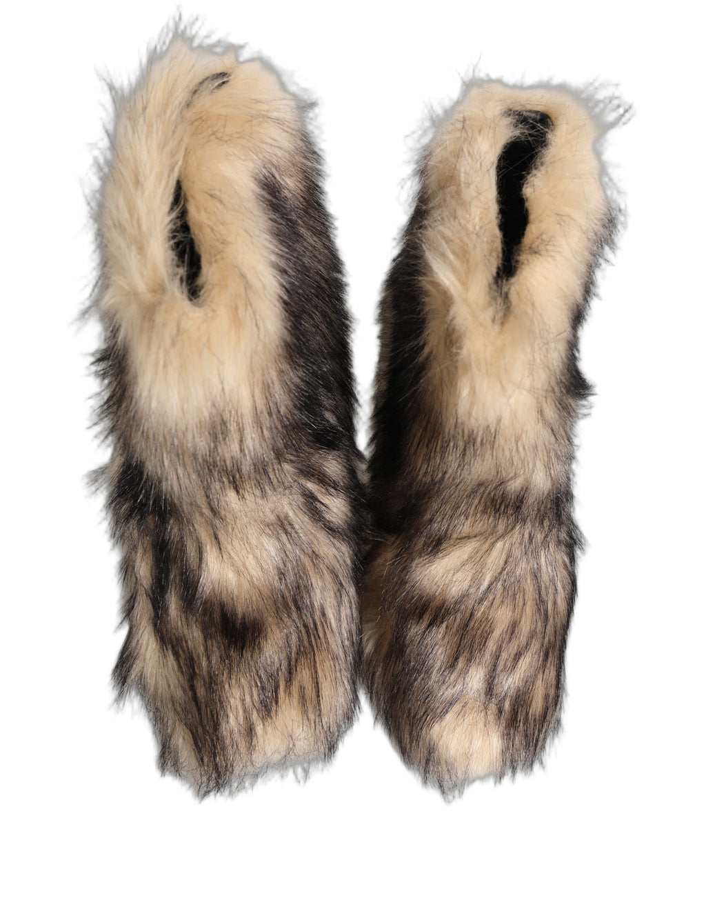 Bottes pour hommes en fausse fourrure marron mi-mollet de Dolce & Gabbana, chaussures élégantes et confortables.