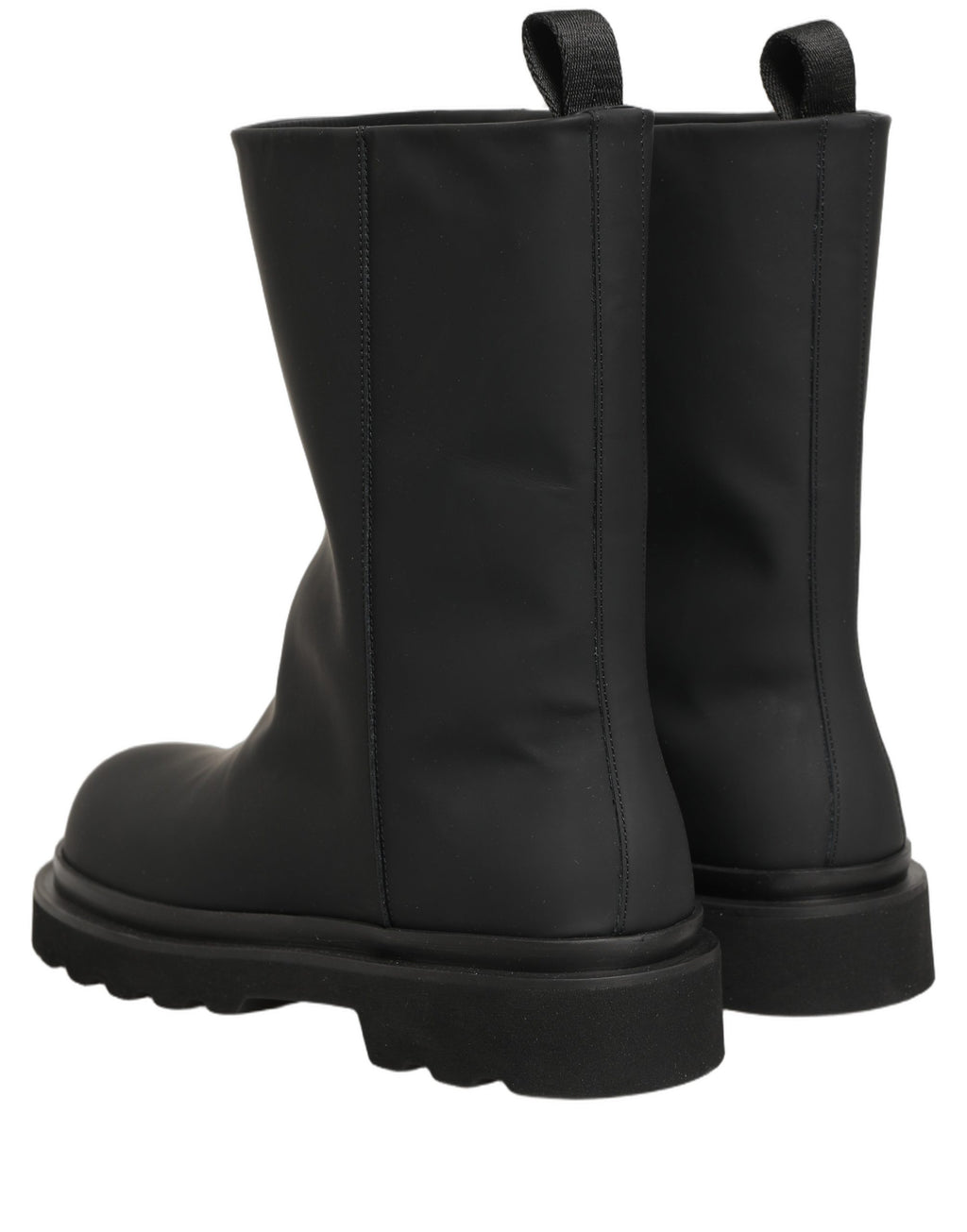Bottes pour homme Dolce & Gabbana en cuir noir, mi-mollet, à talon épais et style chunky.
