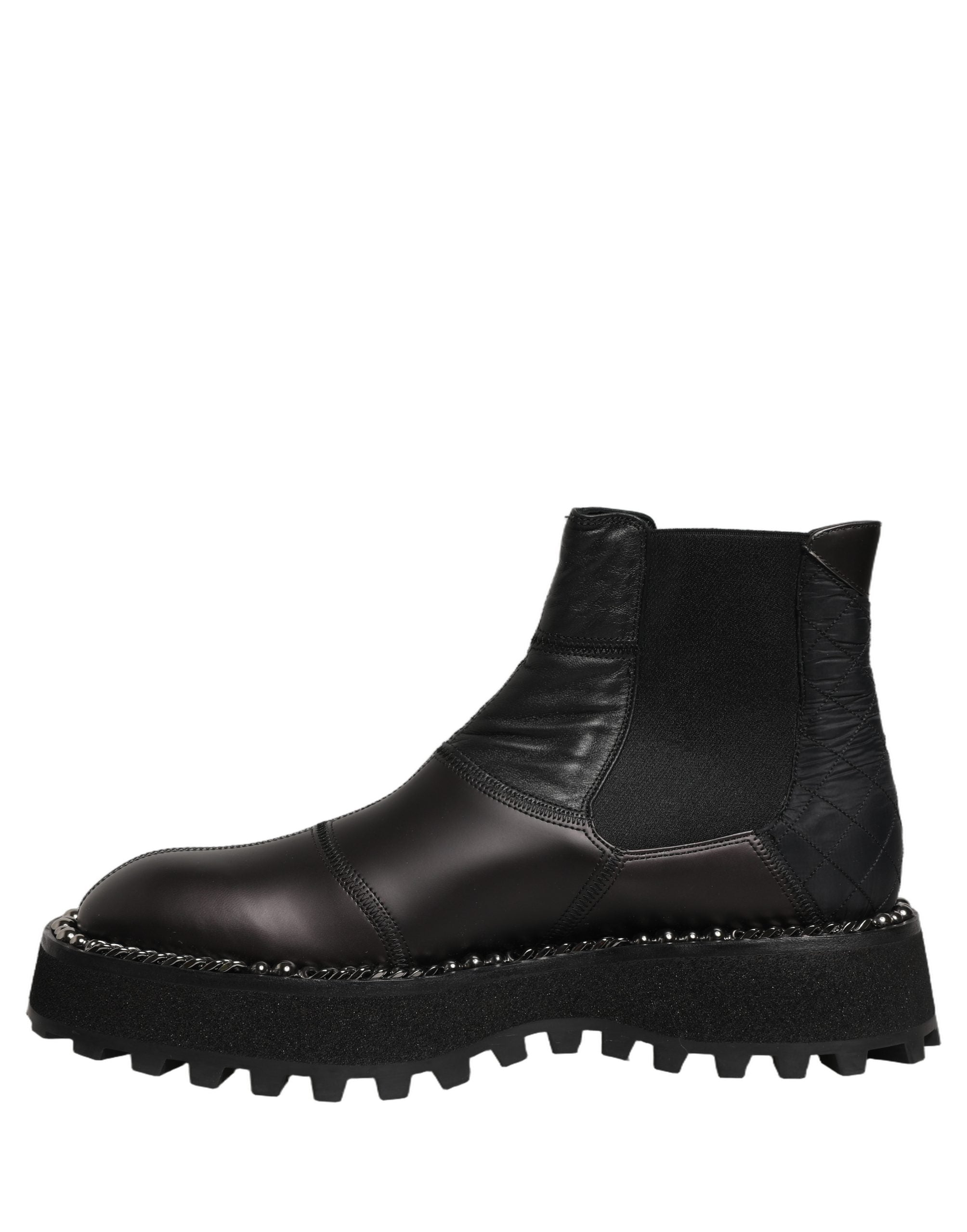 Dolce & Gabbana Chelsea Boots aus schwarzem Leder zum Hineinschlüpfen für Herren