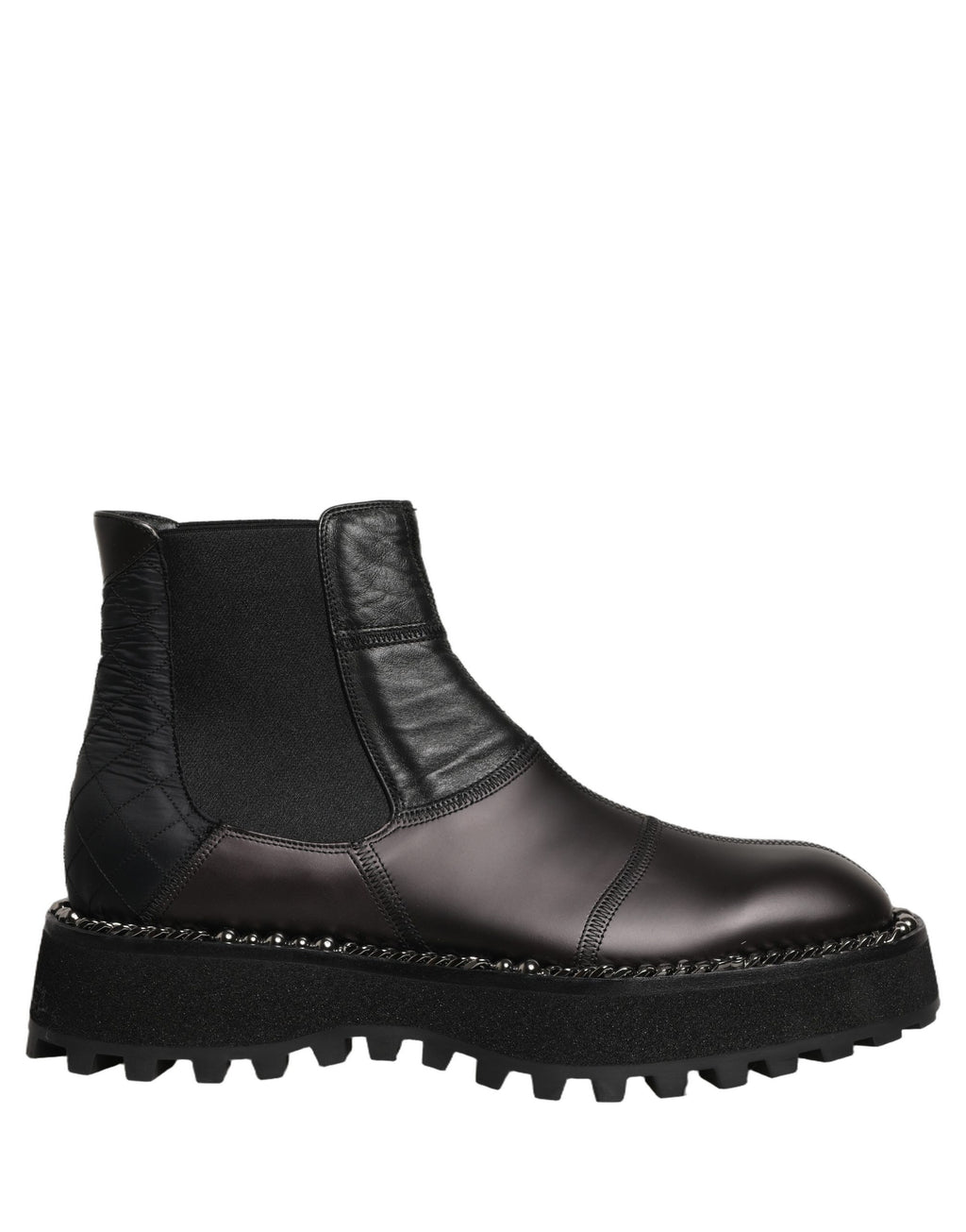 Dolce & Gabbana Chelsea Boots aus schwarzem Leder zum Hineinschlüpfen für Herren