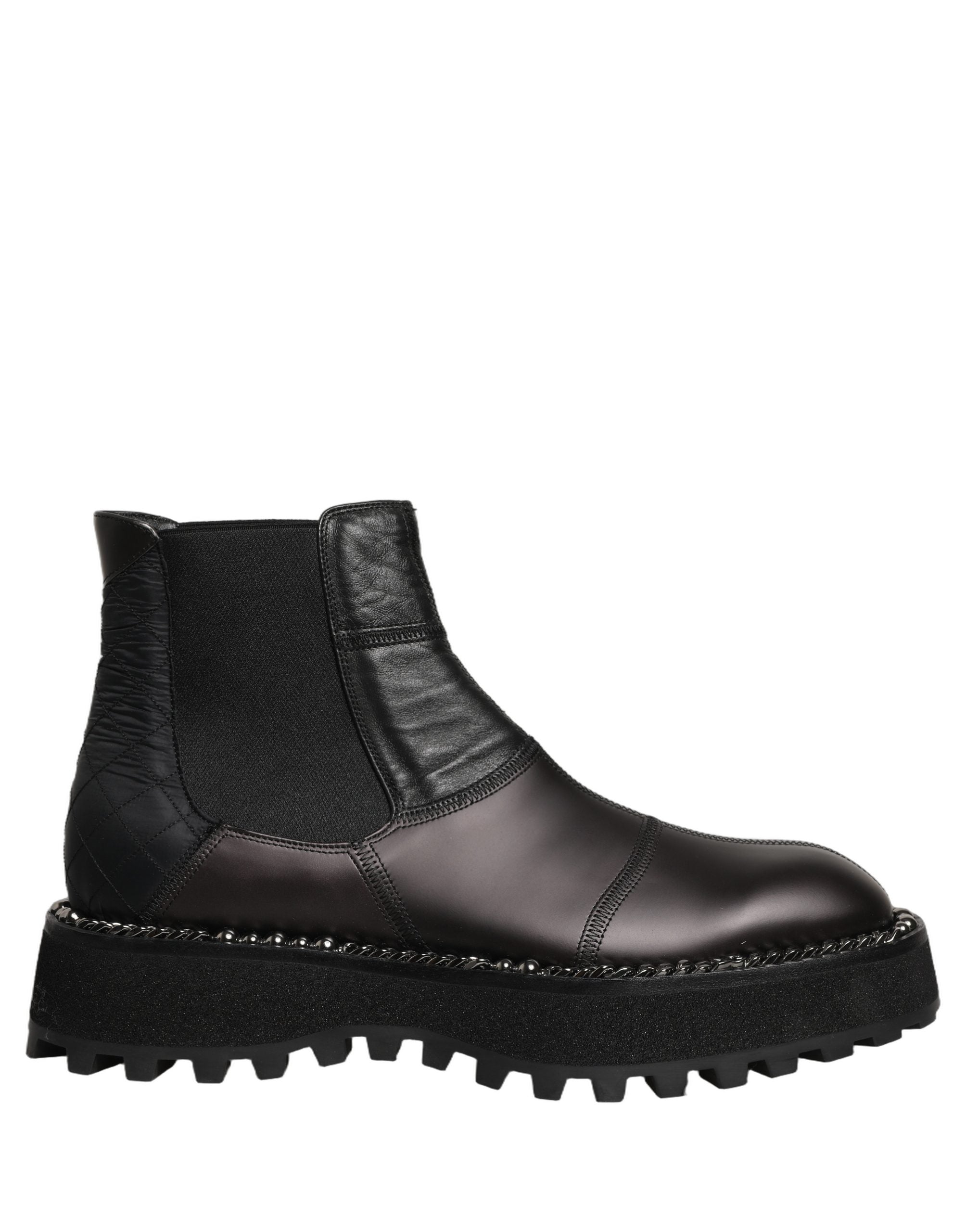 Dolce & Gabbana Chelsea Boots aus schwarzem Leder zum Hineinschlüpfen für Herren