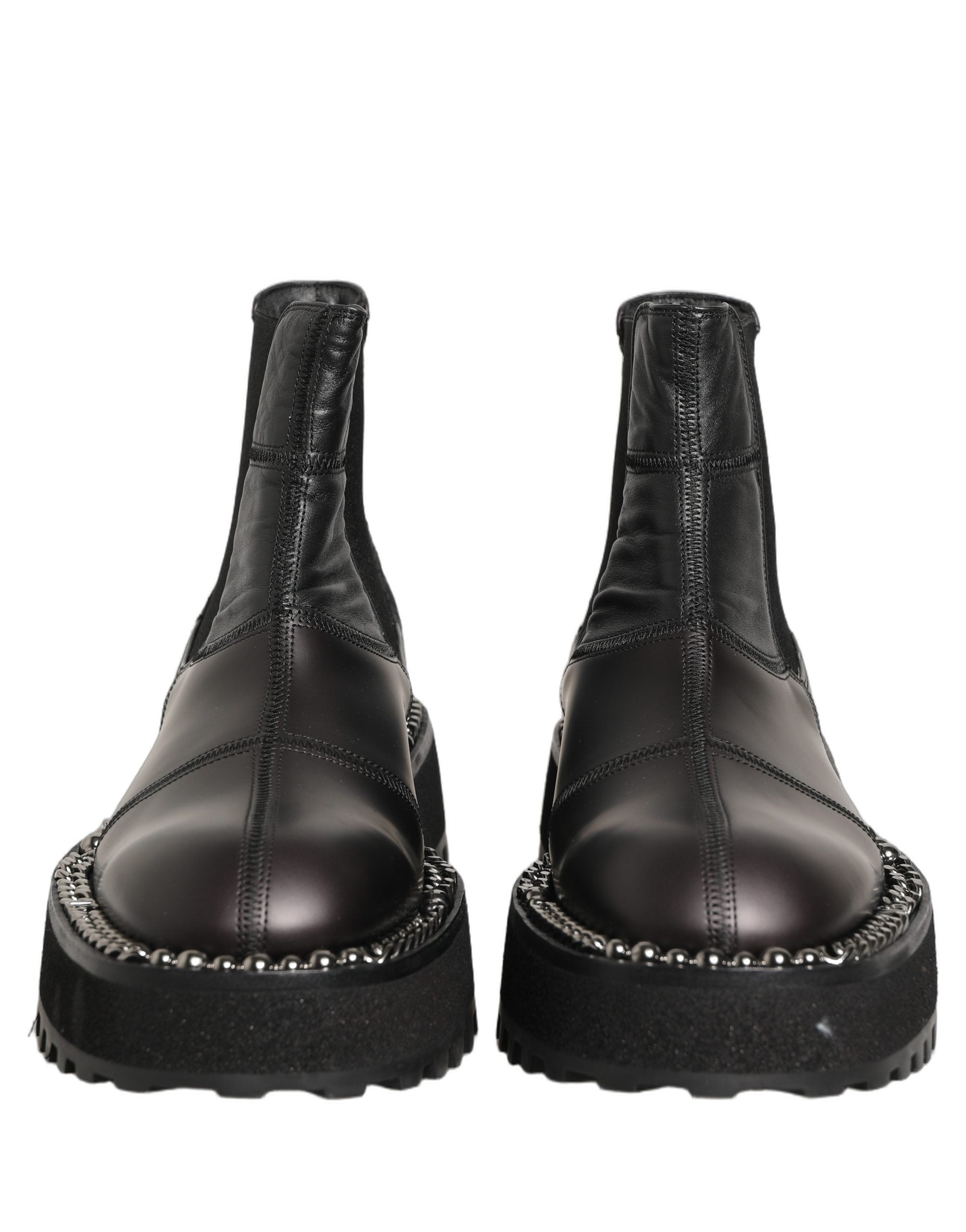Dolce & Gabbana Chelsea Boots aus schwarzem Leder zum Hineinschlüpfen für Herren