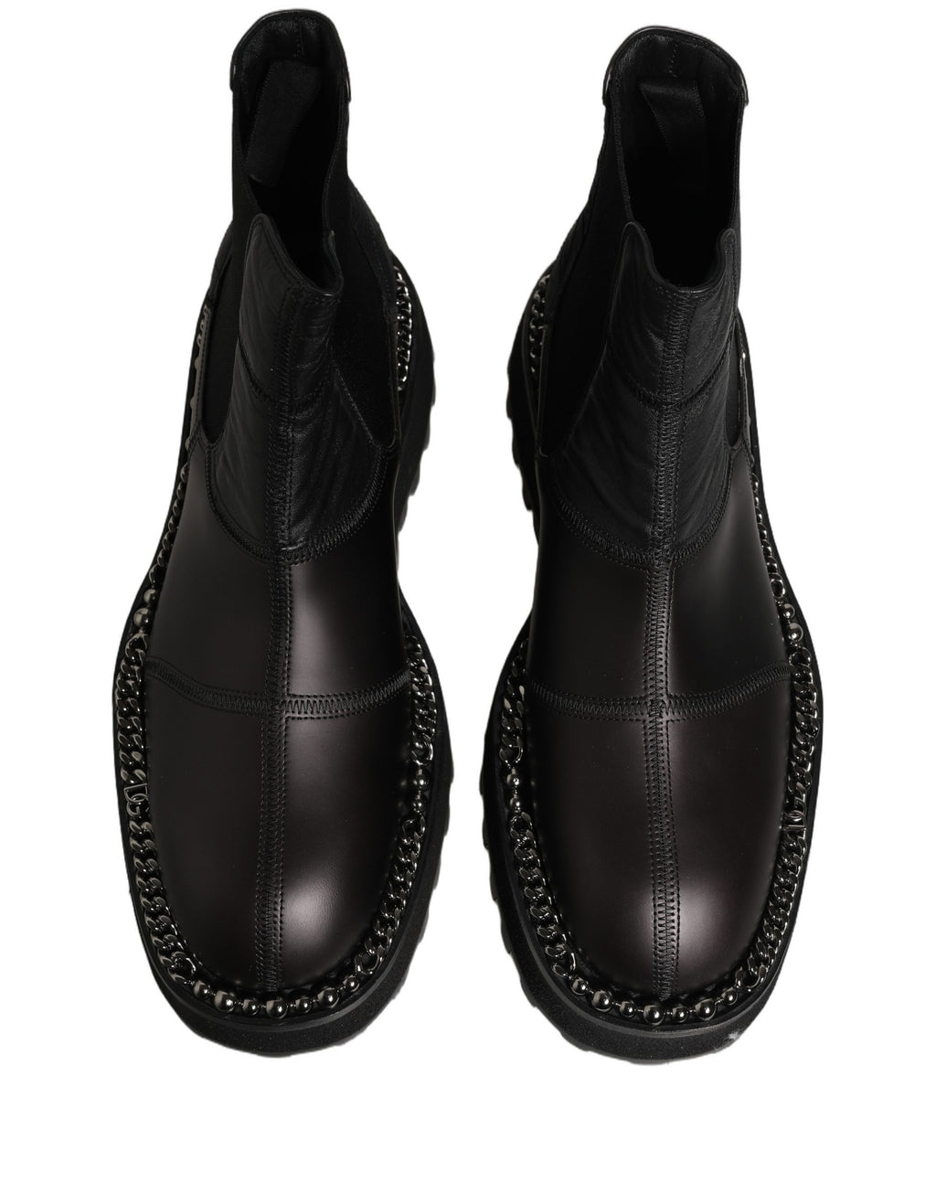 Dolce & Gabbana Chelsea Boots aus schwarzem Leder zum Hineinschlüpfen für Herren
